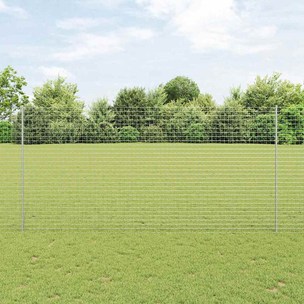 vidaXL Embedded Fence Post 5 pcs Silver 200 cm Powder-Coated Steel 1