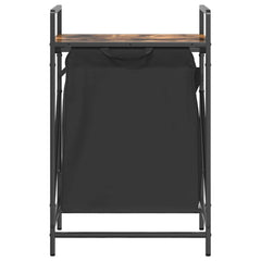 vidaXL Laundry Basket 1 Compartment with Shelf Smoked Oak 6