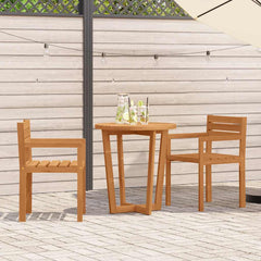 5 Piece Garden Dining Set Solid Wood Acacia Ø70 x 75 cm 2-seater