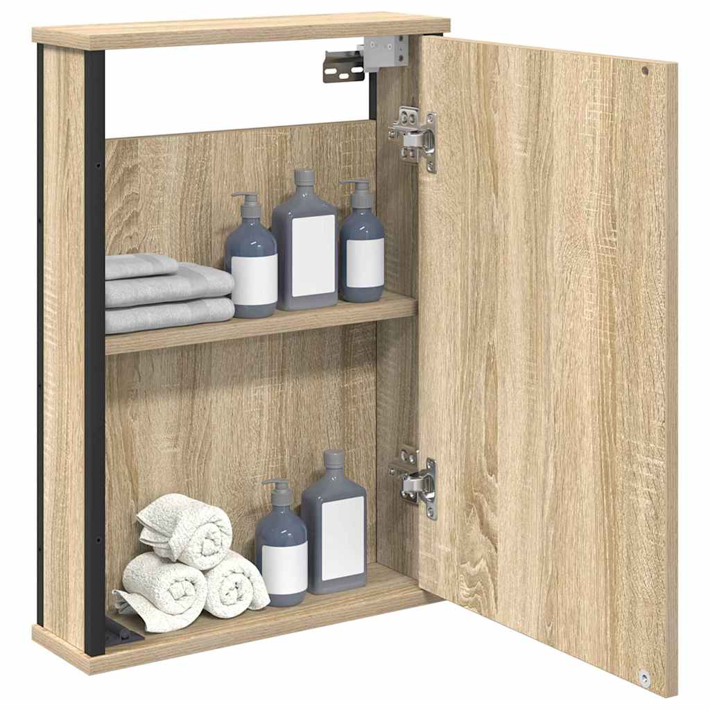 vidaXL Mirror Cabinet Sonoma Oak 42 x 12 x 60 cm Engineered Wood 3