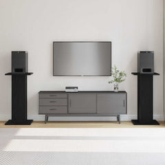 vidaXL Speaker Stands 2 pcs Black Oak 30 x 30 x 60 cm Engineered Wood 4