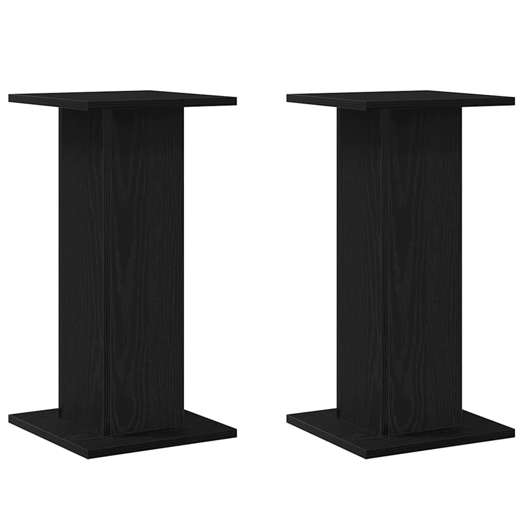 vidaXL Speaker Stands 2 pcs Black Oak 30 x 30 x 60 cm Engineered Wood 2