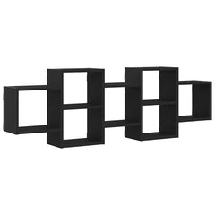 vidaXL Wall Shelf Black Oak 129x18x42 cm Engineered Wood 2