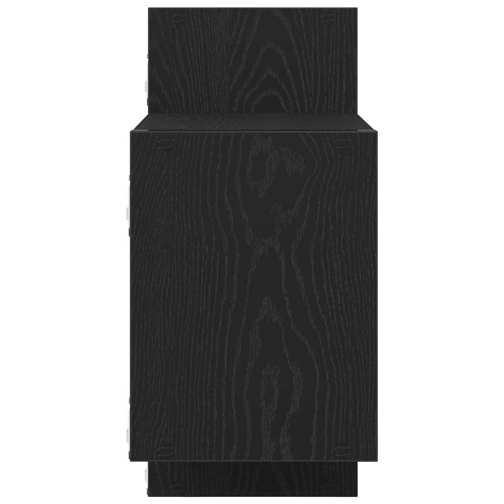 vidaXL Wall Shelf Black Oak 129x18x42 cm Engineered Wood 6