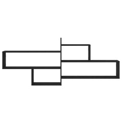 vidaXL Wall Shelf Black Oak 167.5x18x68 cm Engineered Wood 5