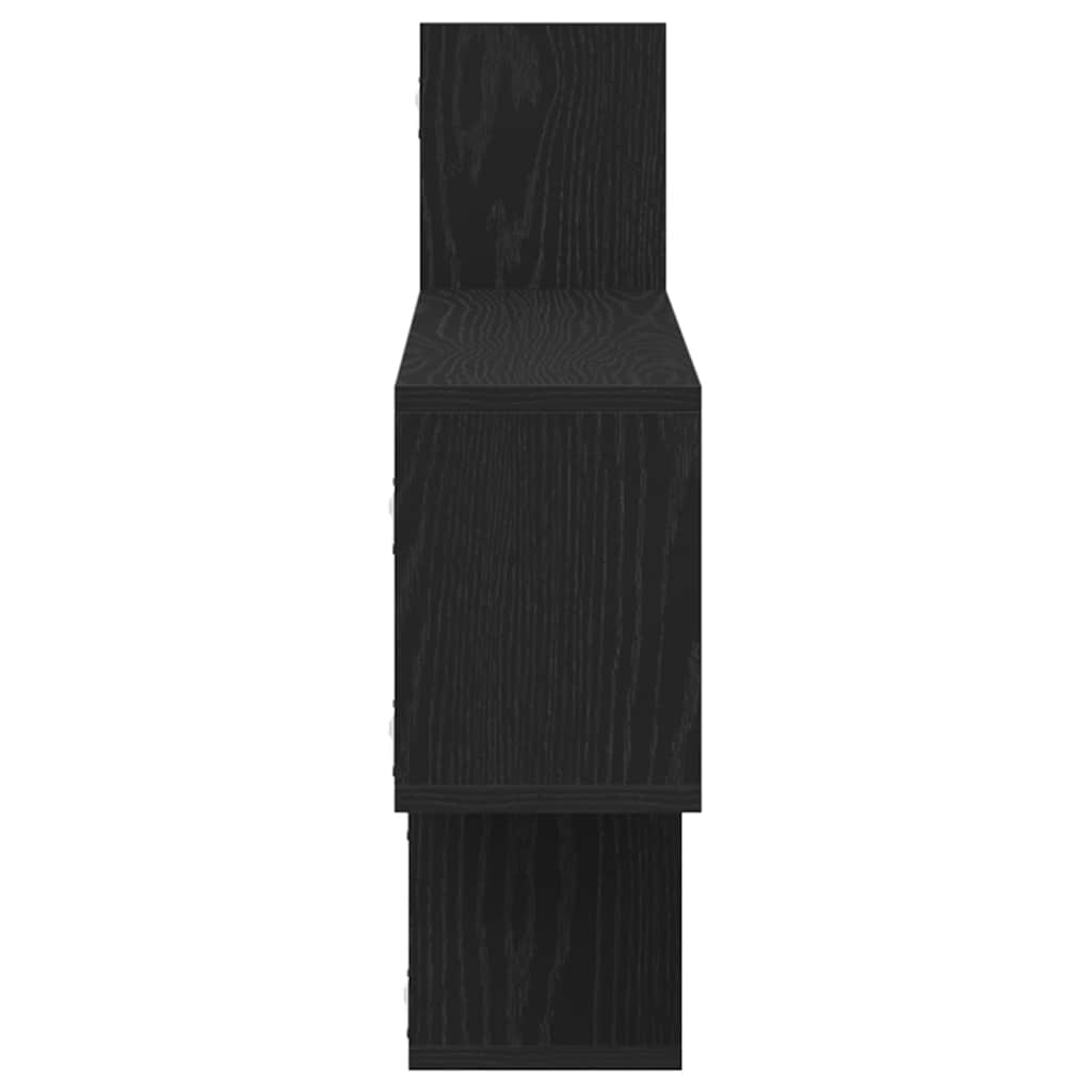 vidaXL Wall Shelf Black Oak 167.5x18x68 cm Engineered Wood 6
