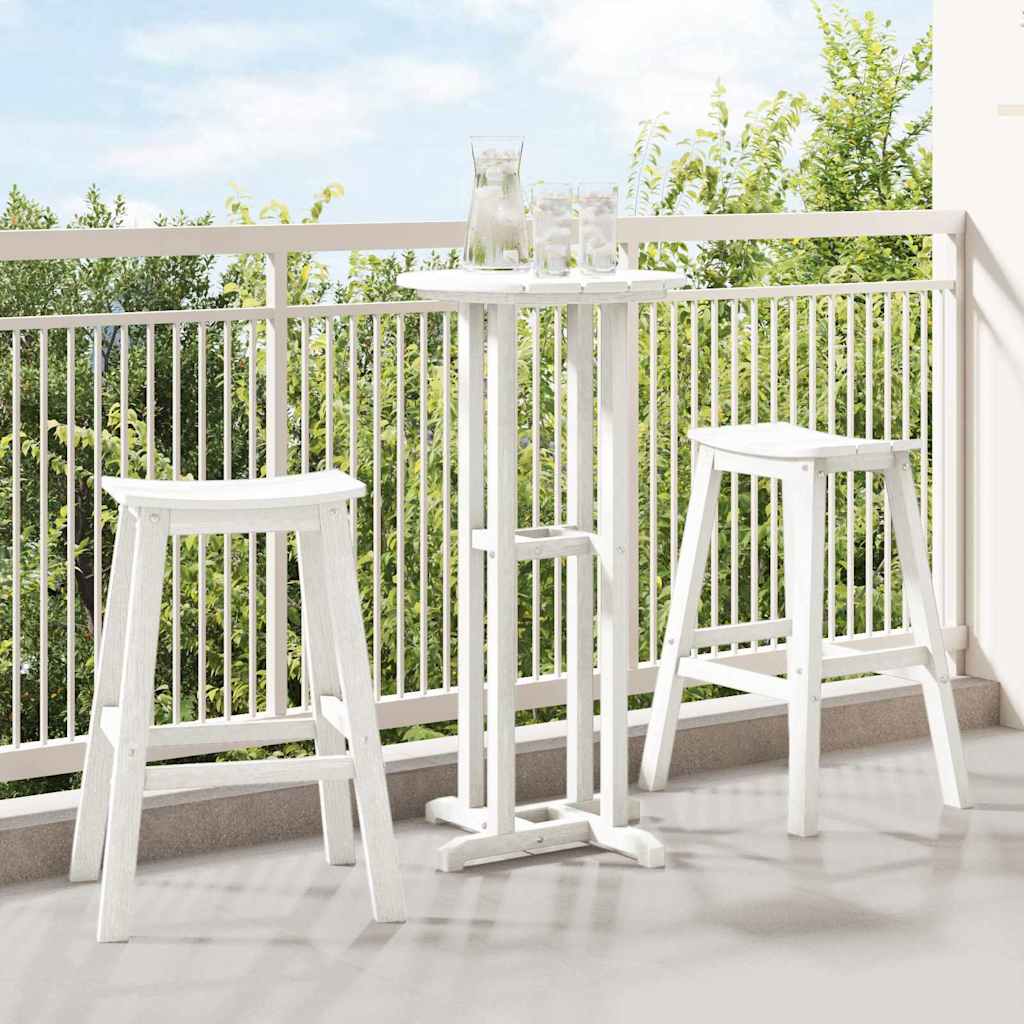 Bar Stool 2 pcs 52 x 43 x 73.5 cm HDPE White