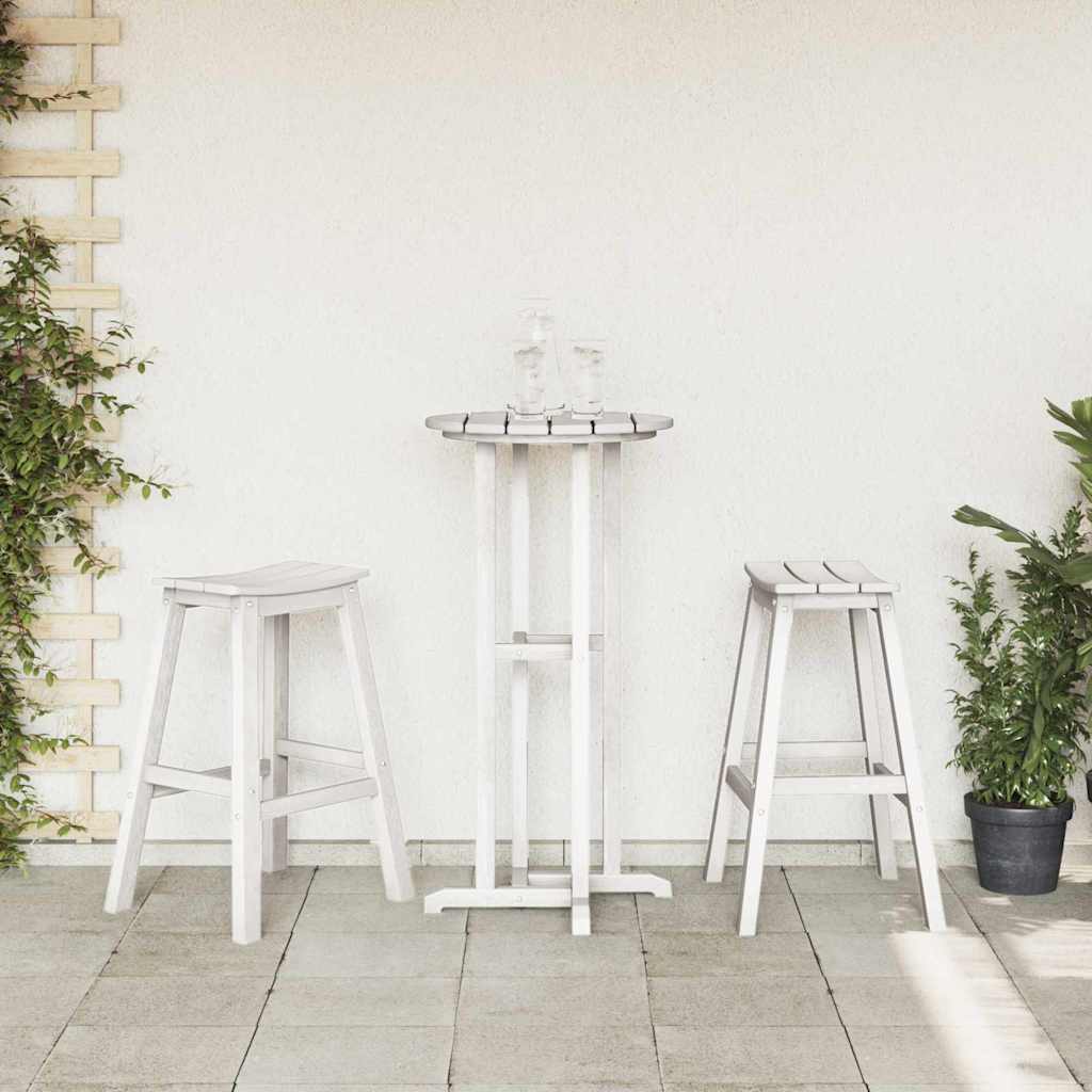 Bar Stool 2 pcs 52 x 43 x 73.5 cm HDPE White