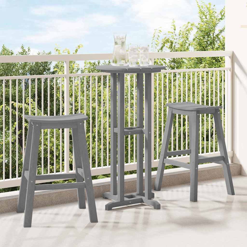 Bar Stool 2 pcs 52 x 43 x 73.5 cm HDPE Light grey