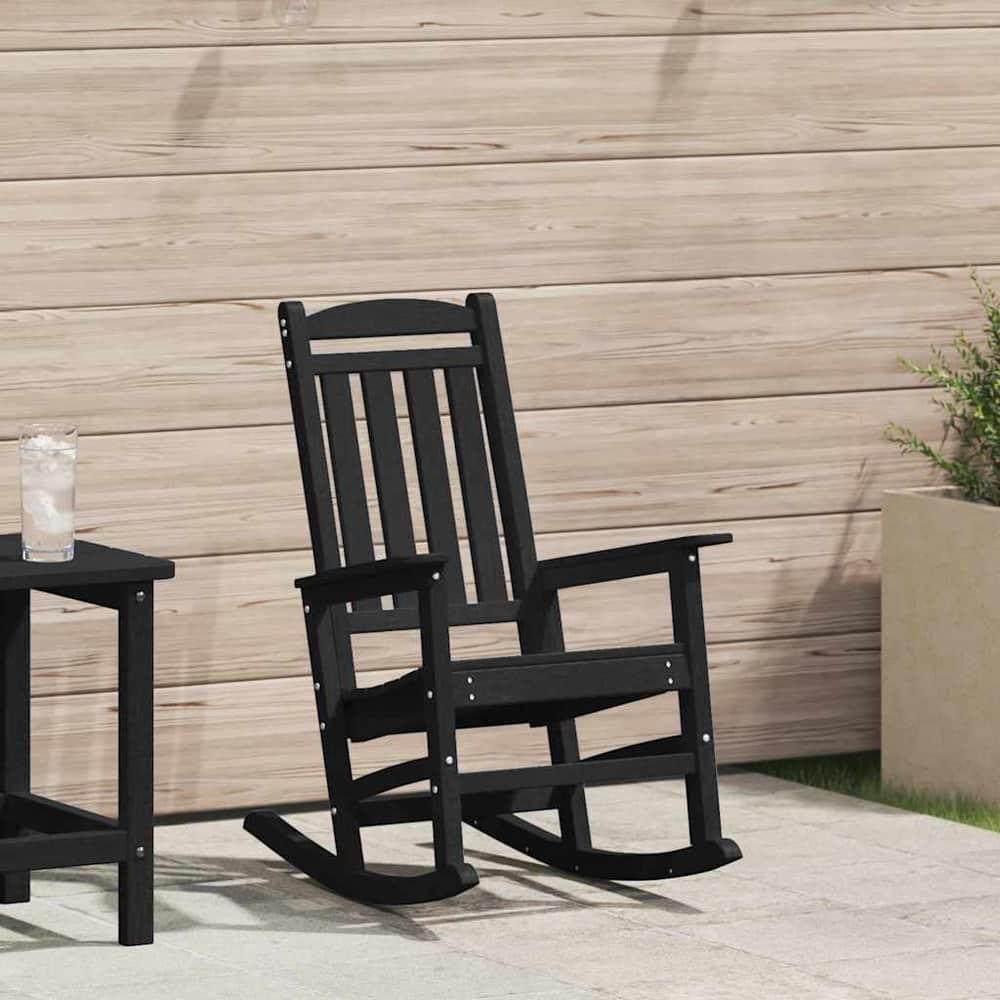 Garden Rocking Chair HDPE Black