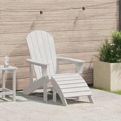 Adirondack Chair HDPE White with footrest