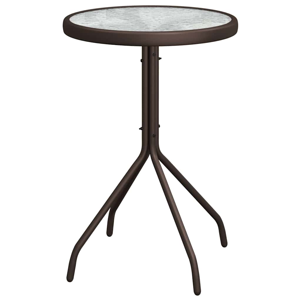Garden Bistro Set 3 pcs Steel Brown
