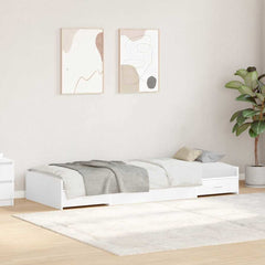 Bed Frame with Drawer 90 x 200 cm Engineered Wood White