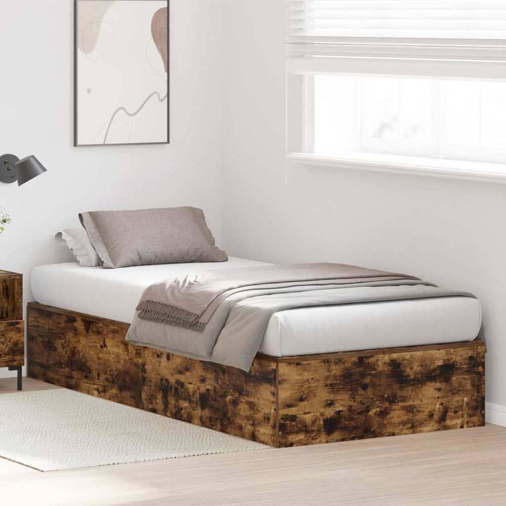 Storage Bed Frame Engineered Wood Smoked Oak