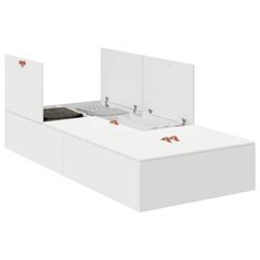 Storage Bed Frame with Door Engineered Wood Length 200 cm White 100 cm