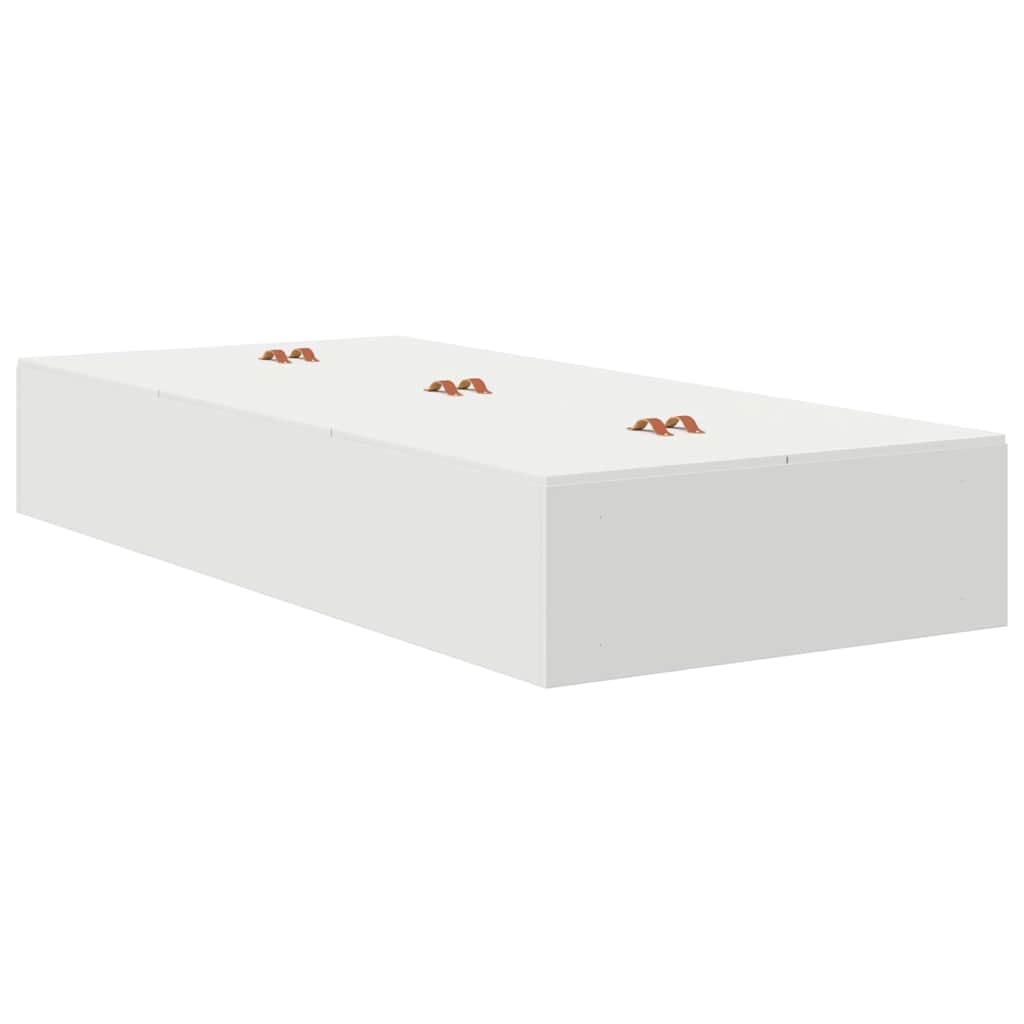 Storage Bed Frame with Door Engineered Wood Length 200 cm White 100 cm