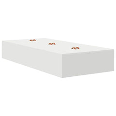 Storage Bed Frame with Door Engineered Wood Length 200 cm White 100 cm