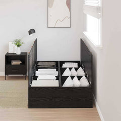 Storage Bed Frame Engineered Wood Length 200 cm Black Oak 100 cm