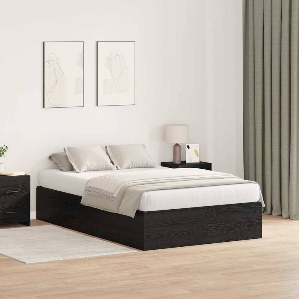 Storage Bed Frame Engineered Wood Black Oak
