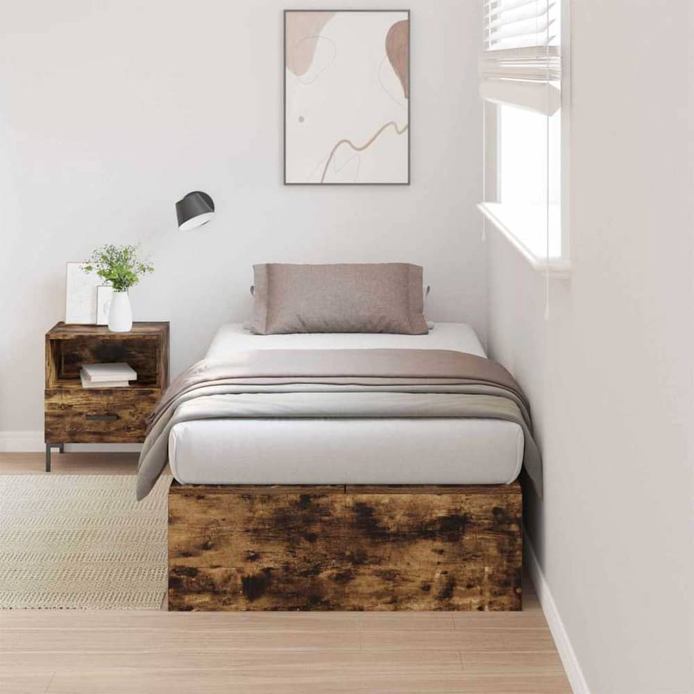 Storage Bed Frame Engineered Wood Smoked oak