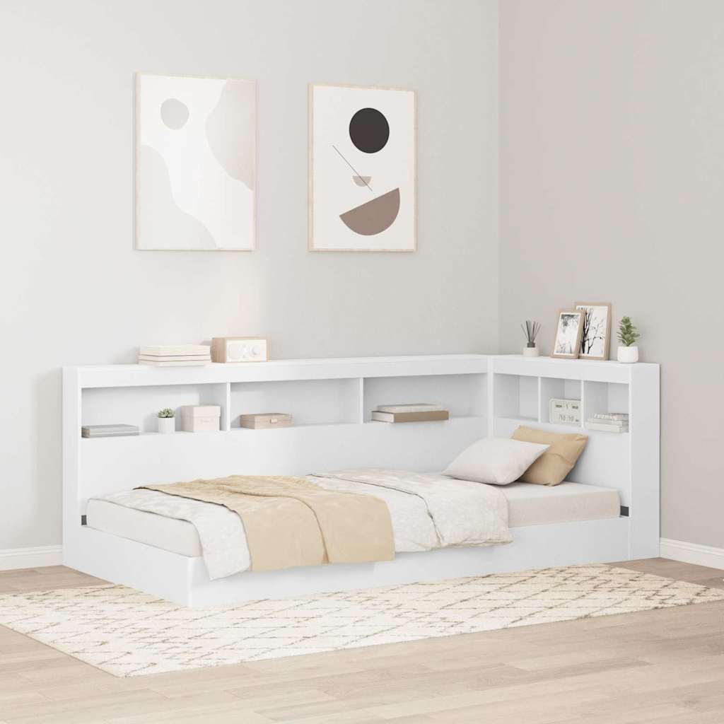 Storage Headboard Engineered Wood Length 200 cm White 80 cm