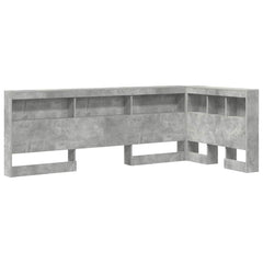 Storage Headboard Engineered Wood Length 200 cm Concrete Grey 90 cm