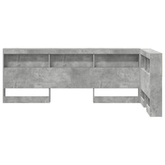 Storage Headboard Engineered Wood Length 200 cm Concrete Grey 90 cm
