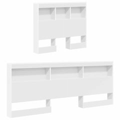 Storage Headboard Engineered Wood Length 190 cm Width 75 cm White