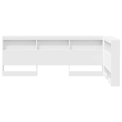 Storage Headboard Engineered Wood Length 190 cm Width 75 cm White