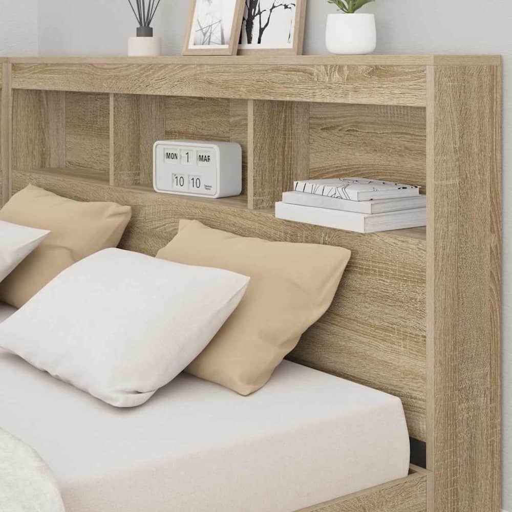 Storage Headboard Engineered Wood Length Width Sonoma oak