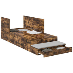 Storage Bed Frame Drawer Engineered Wood Length Smoked Oak