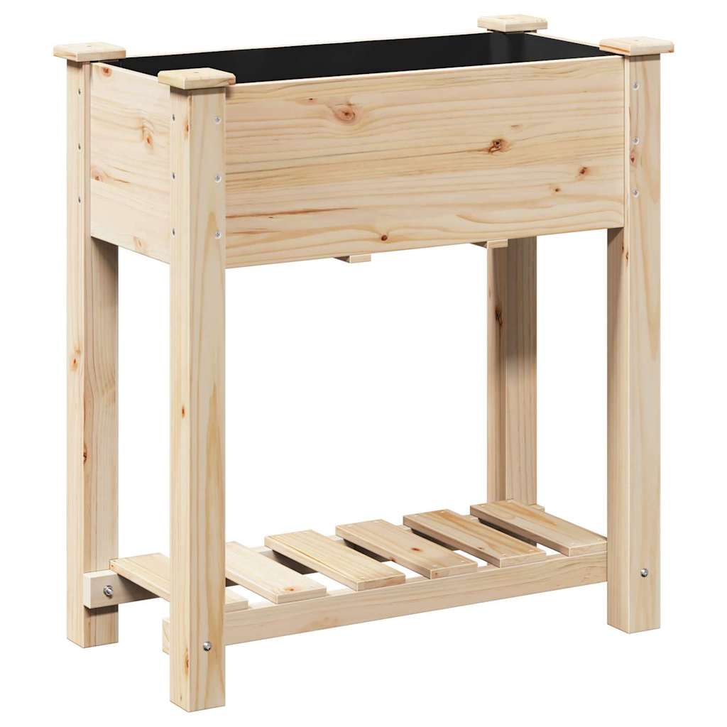 Garden Planter Beige Solid Fir Wood 71 cm 37 cm
