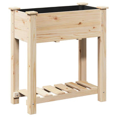 Garden Planter Beige Solid Fir Wood 71 cm 37 cm