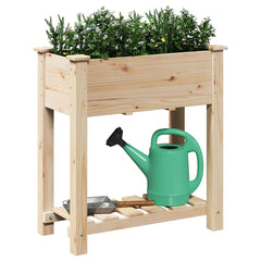 Garden Planter Beige Solid Fir Wood 71 cm 37 cm