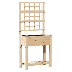 Garden Planter Beige Solid Fir Wood 71 cm 152 cm 38 cm