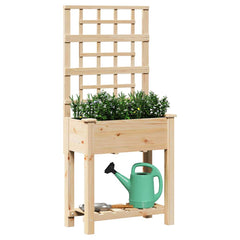vidaXL Garden Planter Beige 71 x 38 x 152 cm Solid Fir Wood 3