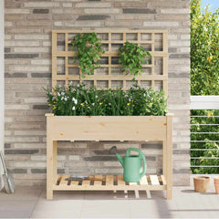 Garden Planter Beige Solid Fir Wood 115 cm 153 cm 60.5 cm
