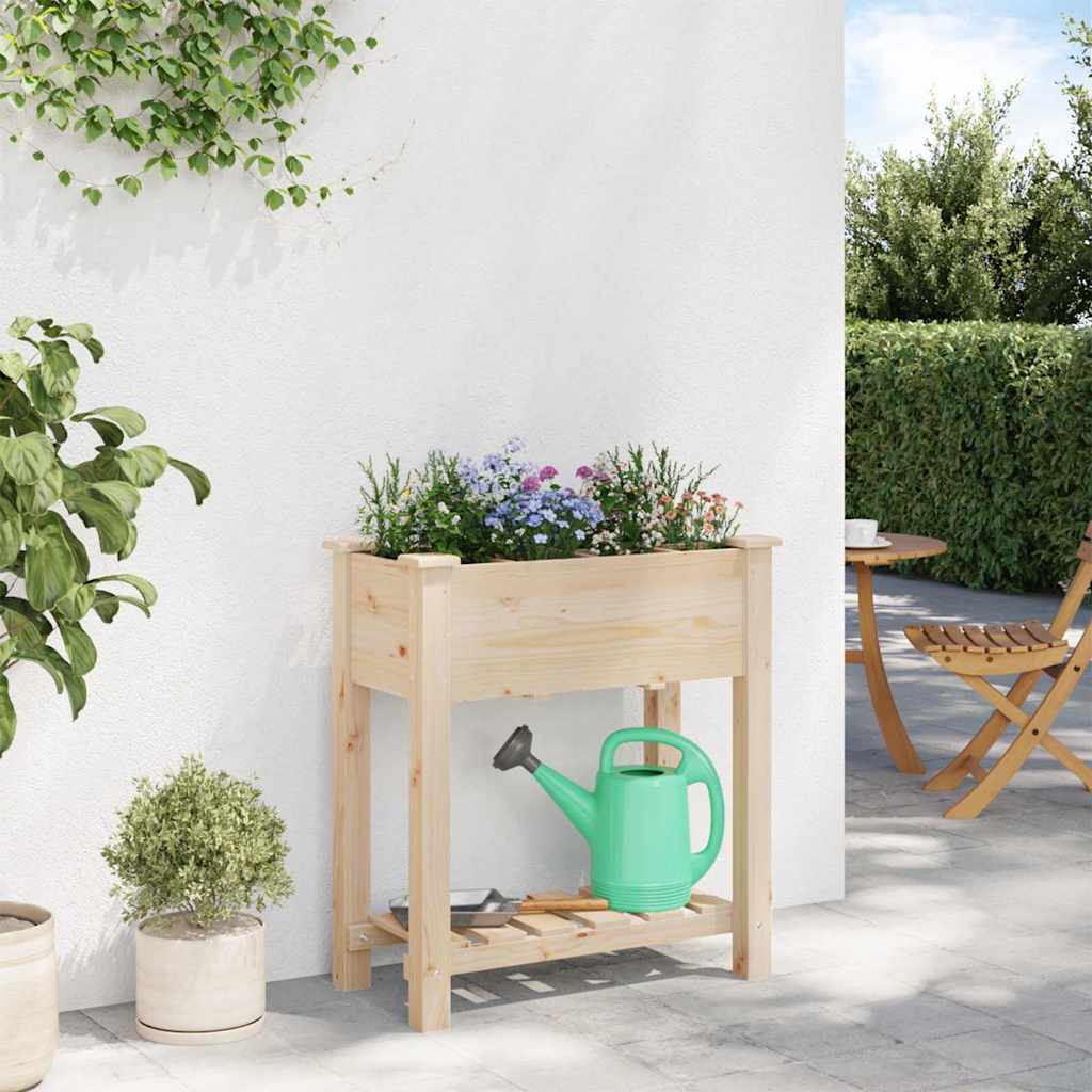 vidaXL Garden Planter Beige 71 x 37 x 76.5 cm Solid Fir Wood 4