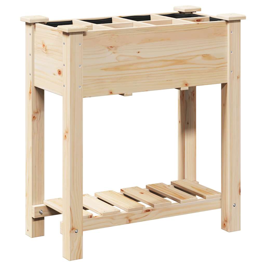 vidaXL Garden Planter Beige 71 x 37 x 76.5 cm Solid Fir Wood 2