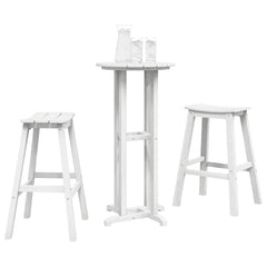 Garden Bar Set 3 pcs HDPE White Table +2x stool