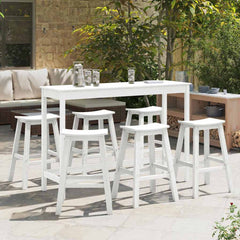 Garden Bar Set 3 pcs HDPE White 6x stool