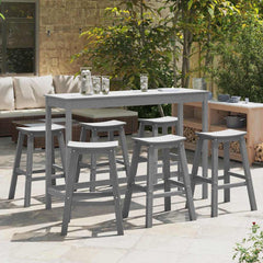 Garden Bar Set 3 pcs HDPE Light grey 6x stool