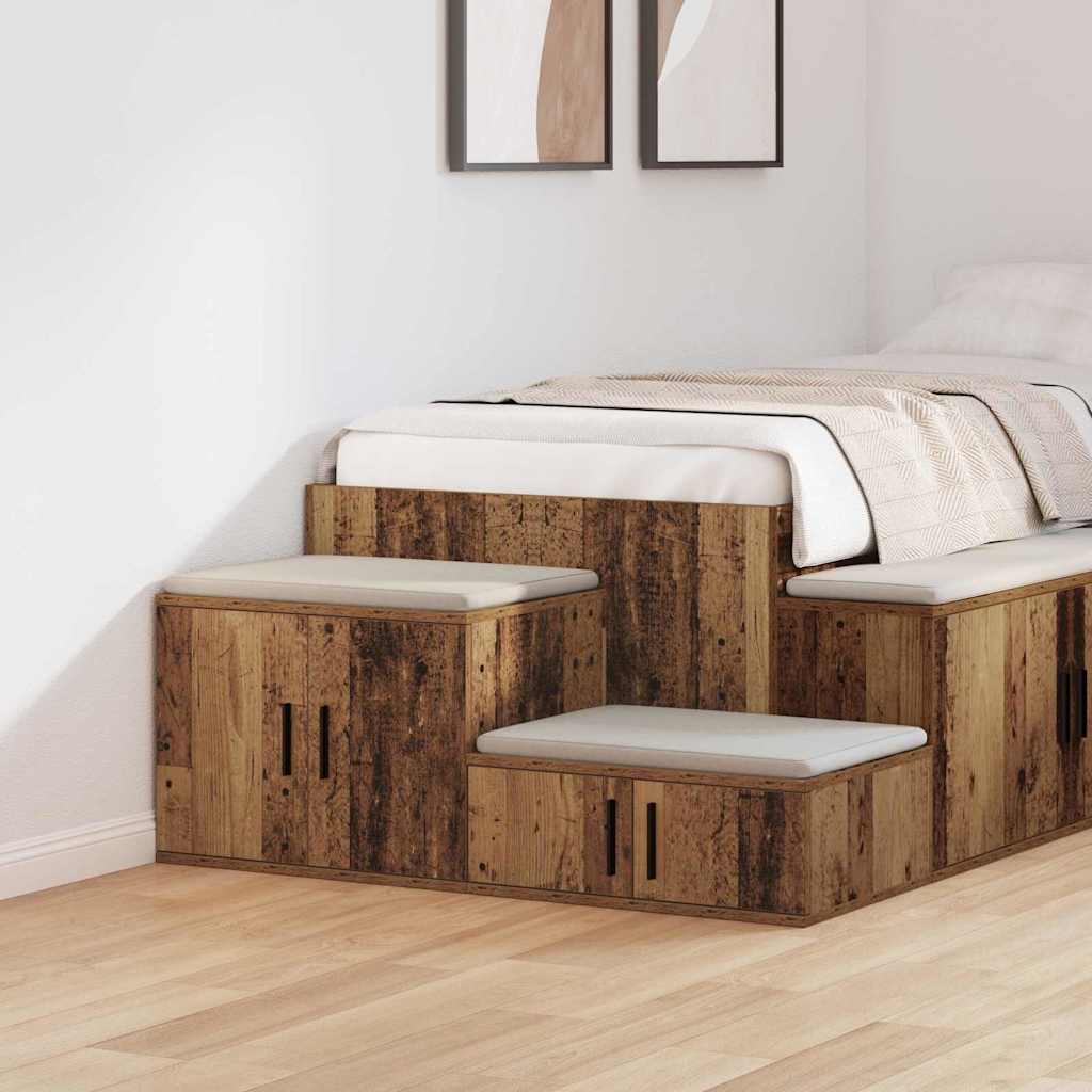 vidaXL Storage Cabinet 2 pcs Old Wood 103 x 41 x 40 cm Engineered Wood 1