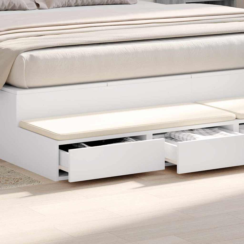 vidaXL Bed Drawers White 200 x 36.5 x 16.5 cm Engineered Wood 4