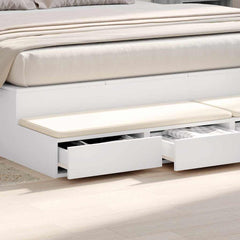 vidaXL Bed Drawers White 200 x 36.5 x 16.5 cm Engineered Wood 4