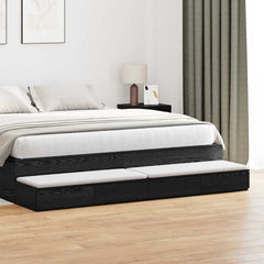 vidaXL Bed Drawers Black Oak 200 x 36.5 x 16.5 cm Engineered Wood 1
