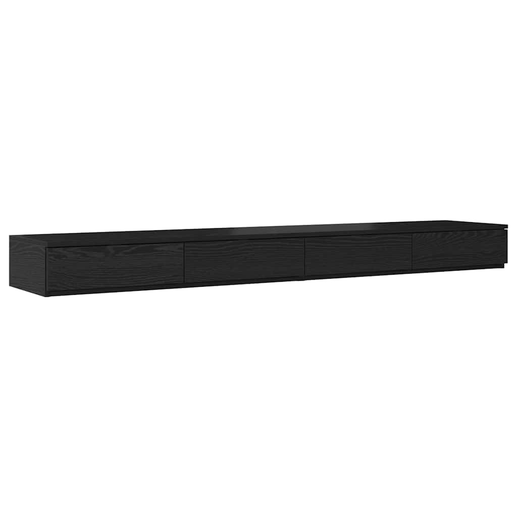 vidaXL Bed Drawers Black Oak 200 x 36.5 x 16.5 cm Engineered Wood 2