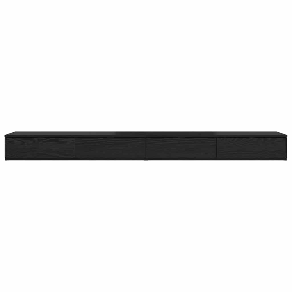 vidaXL Bed Drawers Black Oak 200 x 36.5 x 16.5 cm Engineered Wood 6