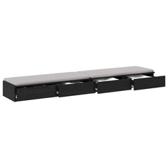 vidaXL Bed Drawers Black Oak 200 x 36.5 x 16.5 cm Engineered Wood 3
