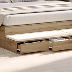 vidaXL Bed Drawers Artisan Oak 200 x 36.5 x 16.5 cm Engineered Wood 4